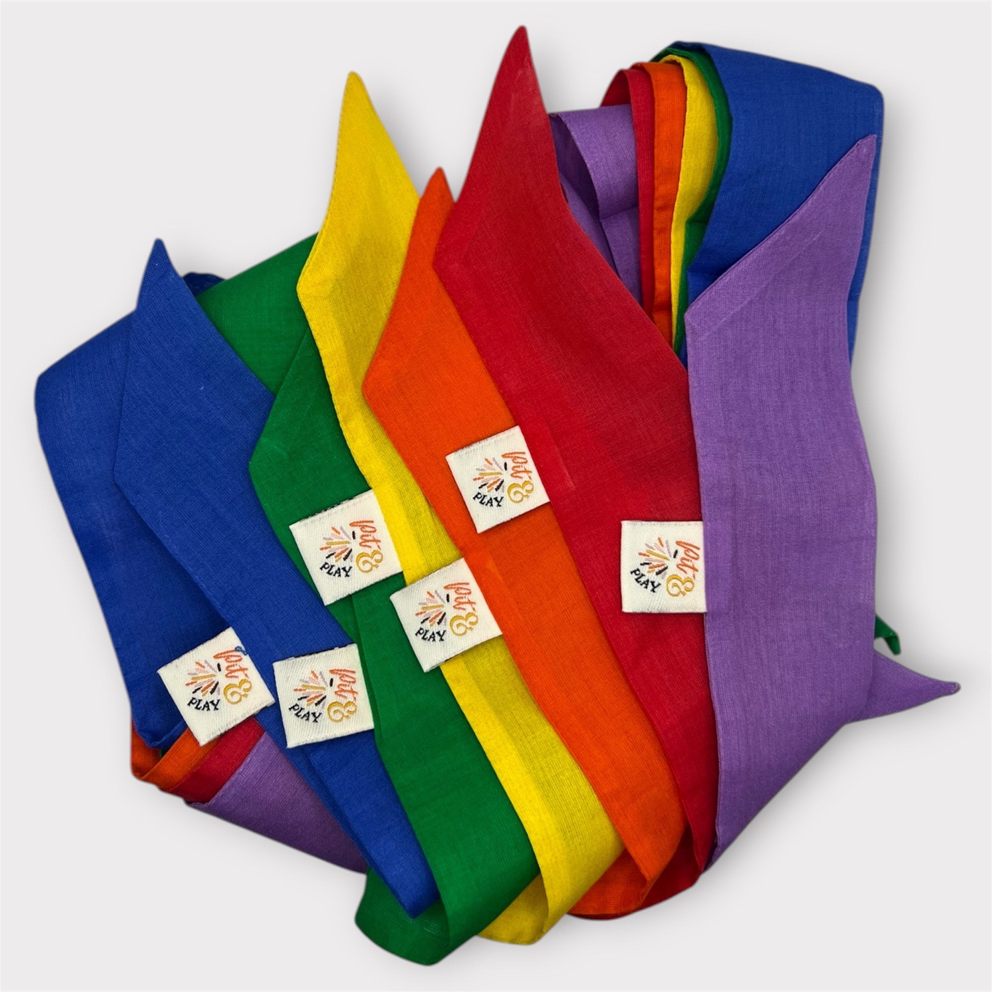 Katoenen speellinten regenboog en pastel